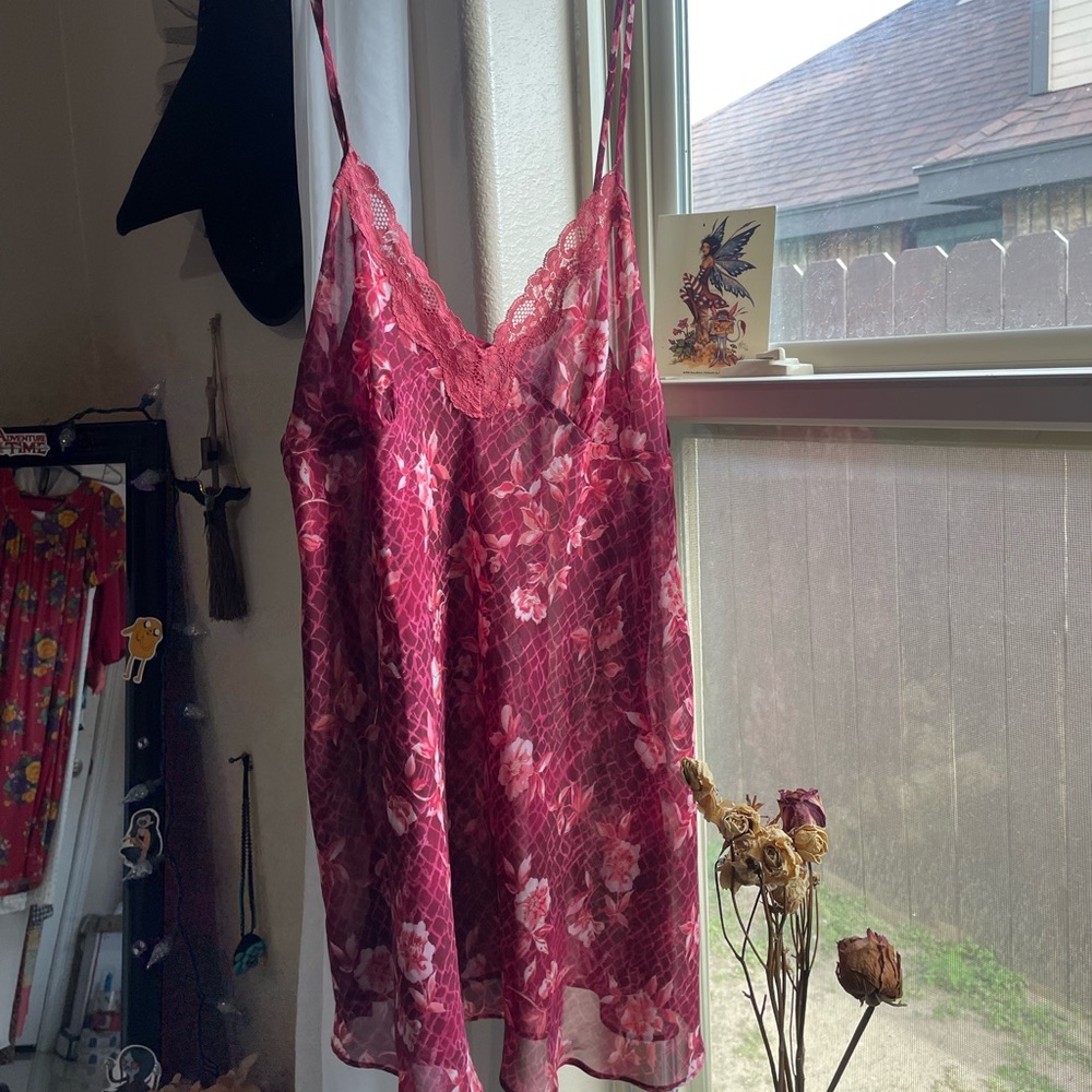Secret treasures maroon lace floral cami - Picture 12 of 15